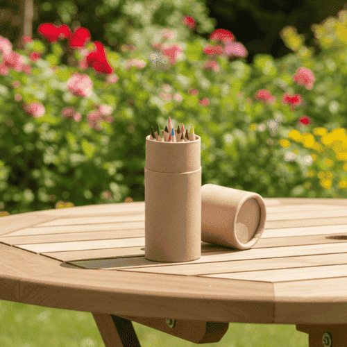 Kit 12 Lápis de Cor em Caixa de Papel Kraft