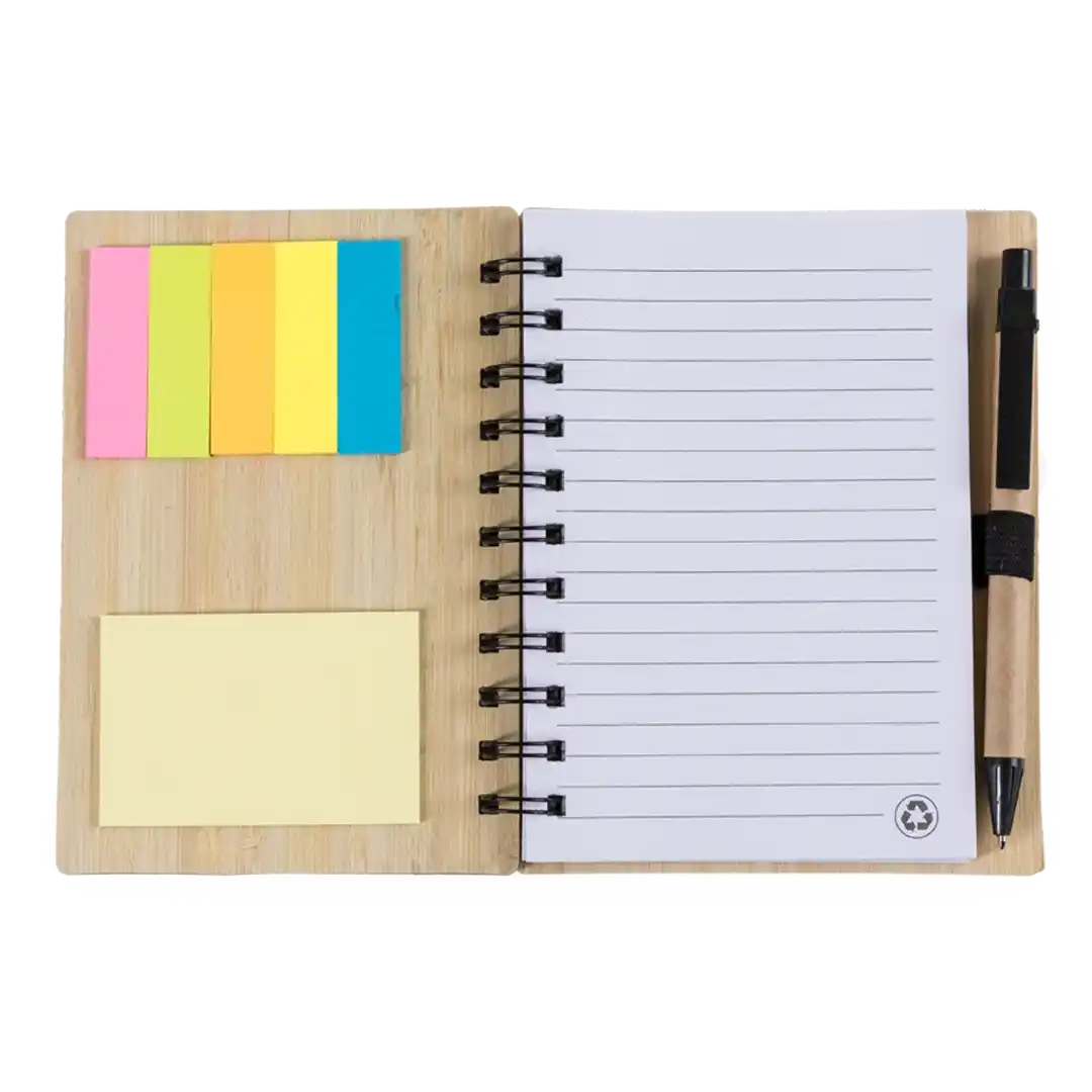 Bloco de Anotações Bambu com Caneta
