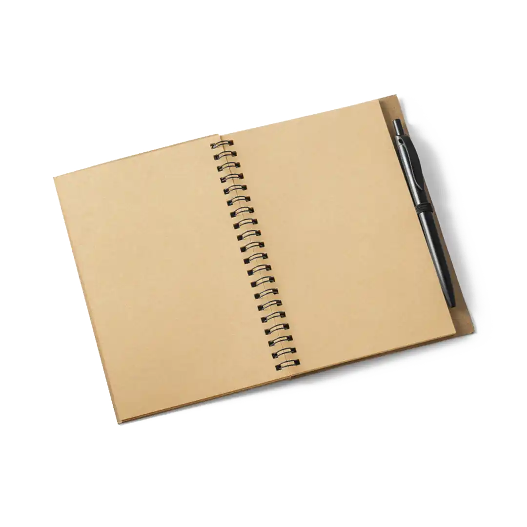 Caderno B6 de capa dura em cortiça