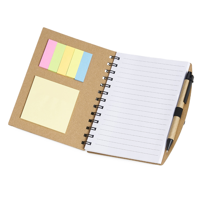 Caderno com Autoadesivos e Caneta