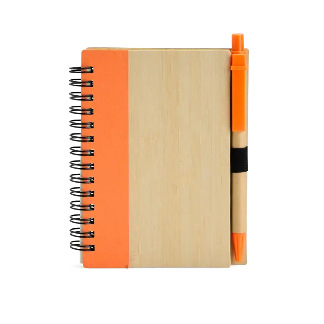Caderno com capa em casca de bambu