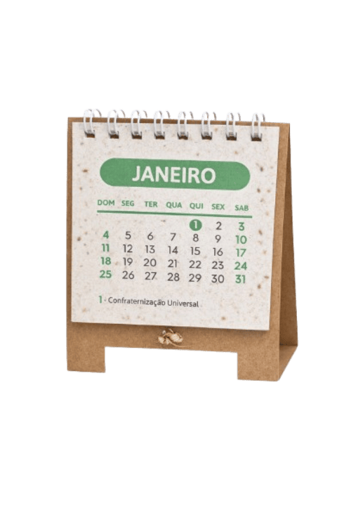 Calendário Papel Semente Personalizado | Brinde Sustentável