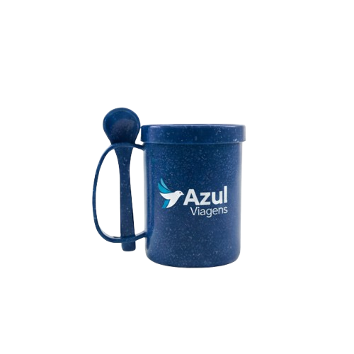 Caneca com Tampa Fibra de Madeira