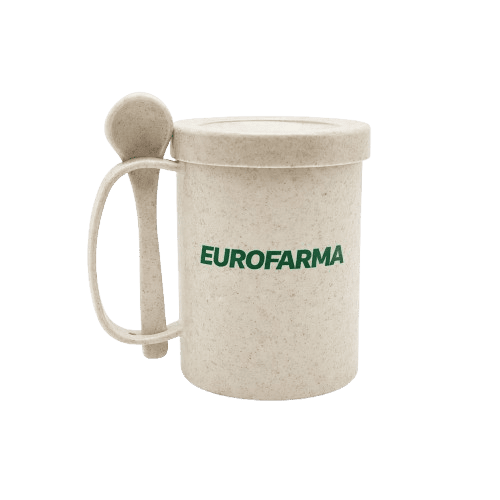 Caneca Fibra de Bambu com Tampa