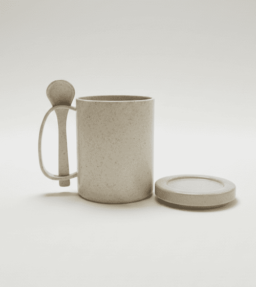 Caneca Fibra de Bambu com Tampa