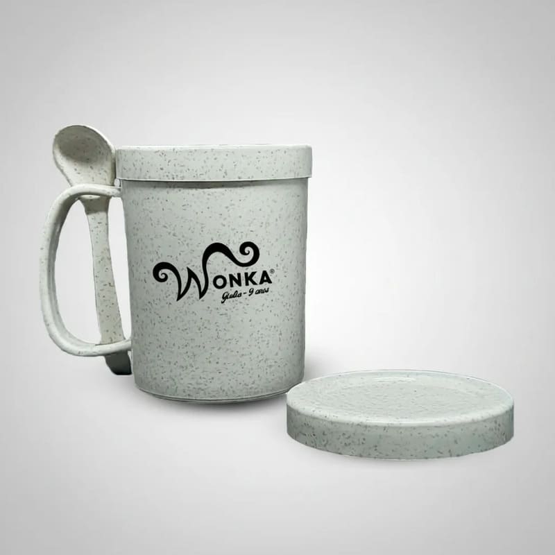 Caneca Fibra de Arroz com Tampa