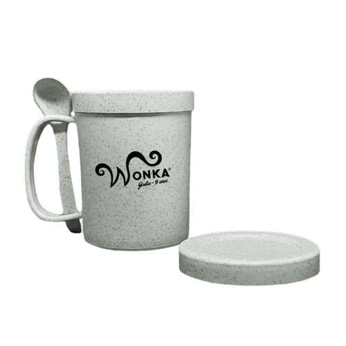 Caneca Fibra de Arroz com Tampa