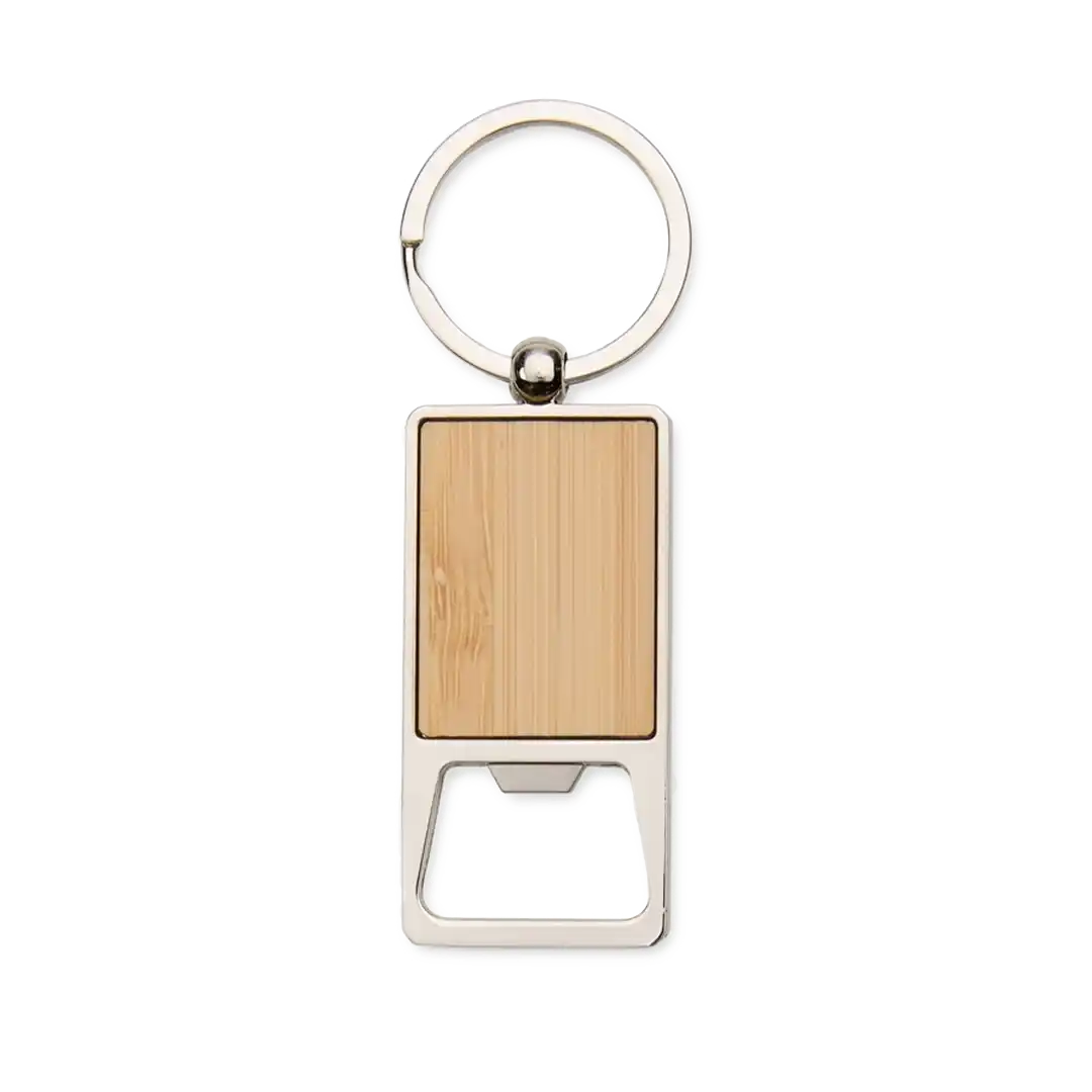 Chaveiro Abridor de Metal e Bambu