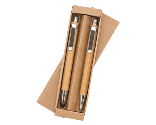 Conjunto Caneta touch e Lapiseira bambu