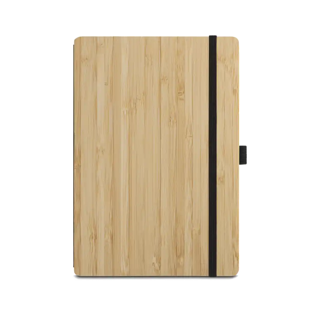 Conjunto de caderno A5 e caneta em bambu