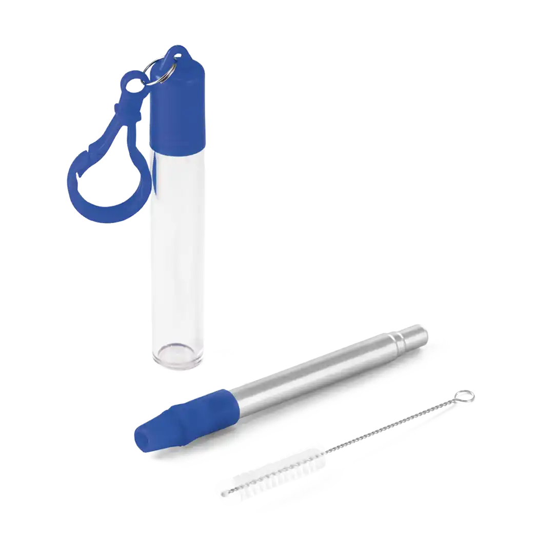 Conjunto de canudo em aço inox e escova de limpeza