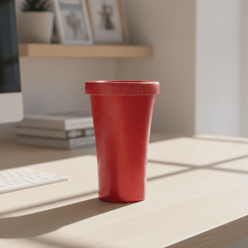 Copo fibra de Madeira Vermelho