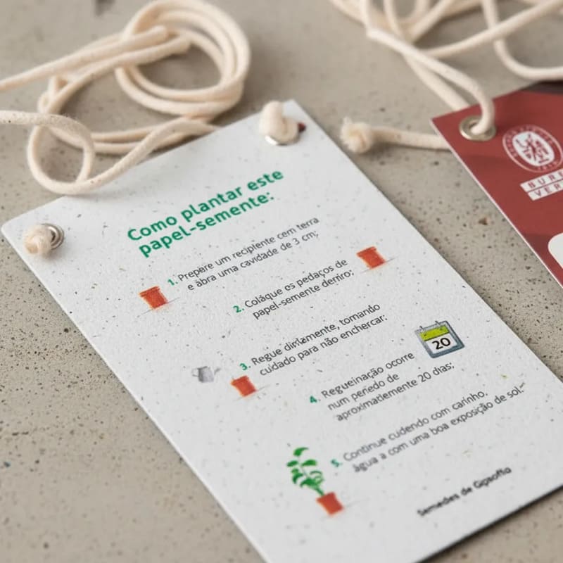 Crachá Papel Semente com Barbante