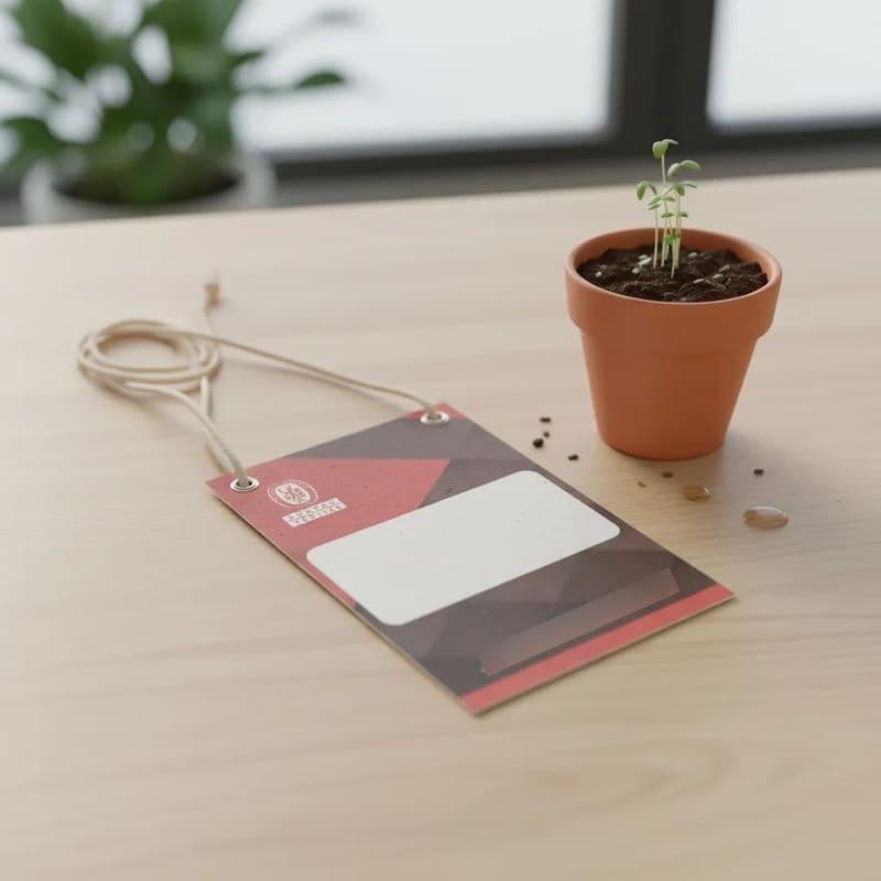 Crachá Papel Semente com Barbante