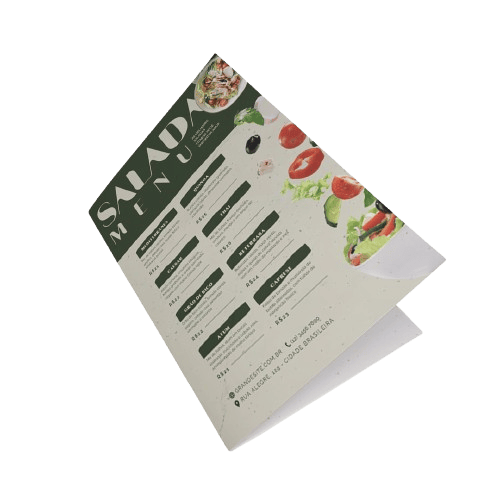 Papel semente cardápio