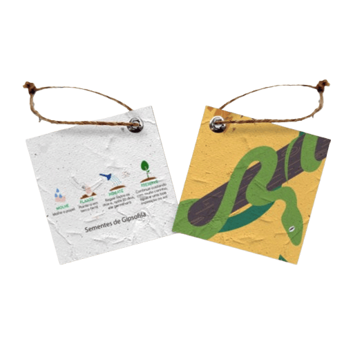 Tag de Papel Semente Quadrada