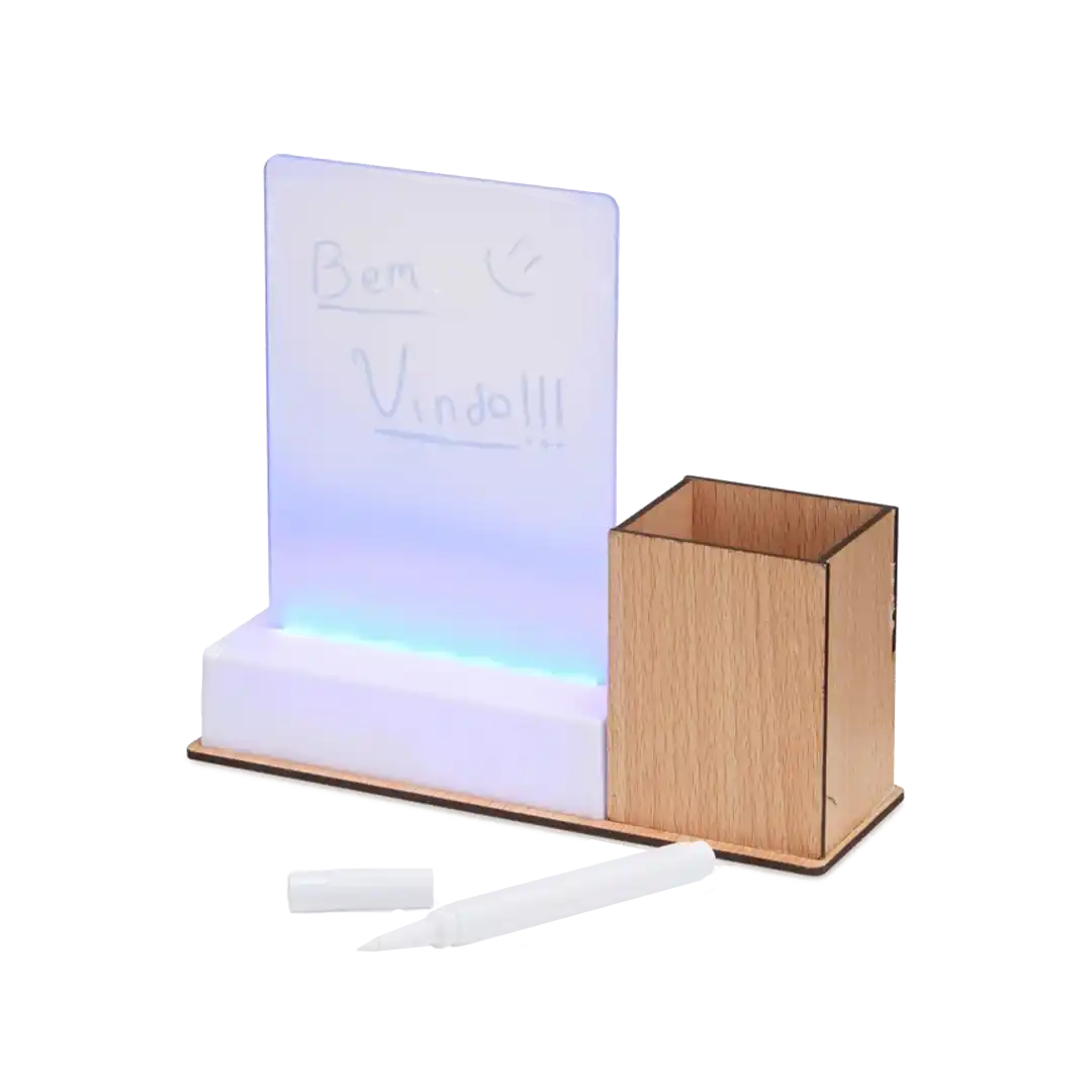 Quadro de Mensagens LED com Porta-caneta