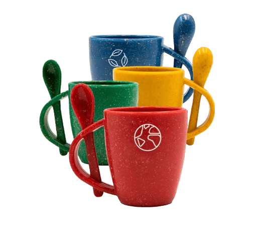 Xícara Fibra de Madeira Colorida