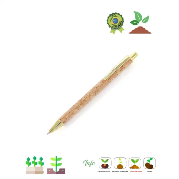 CANETA ECOLOGICA FEITA DE CORTIÇA 1