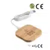 Carregador wireless super-rápido em bambu 15W 2