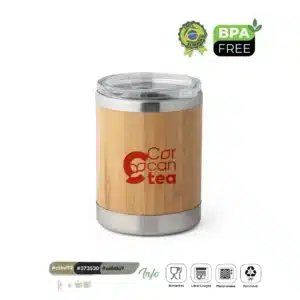 Copo de viagem em aço inox e bambu 2