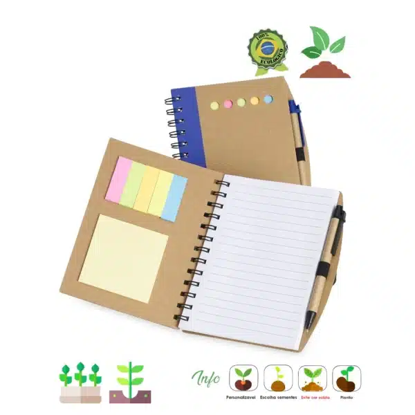 Caderno com Autoadesivos e Caneta2